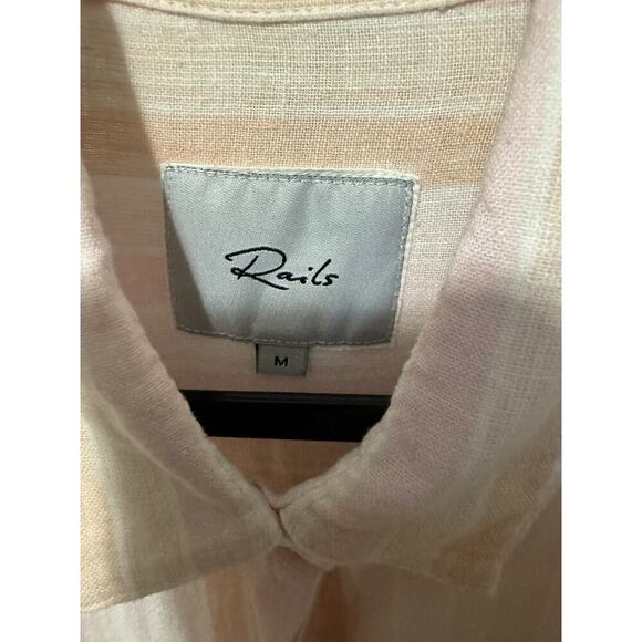 Rails Mara Just Peachy Button Down In Pink & Orange Size Medium - Picture 5 of 10